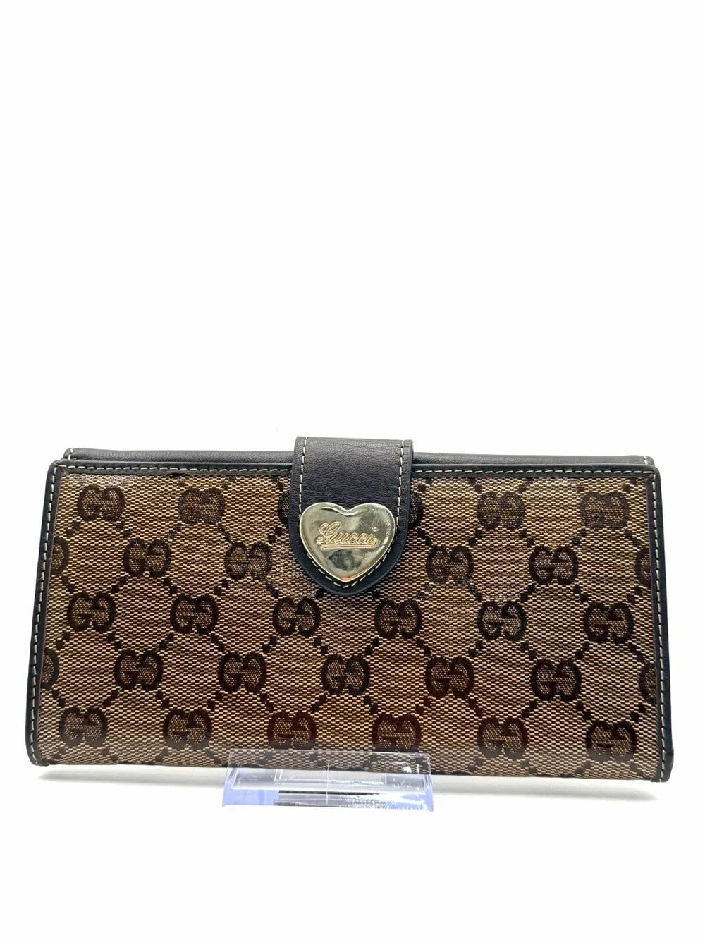 Vintage Gucci Coated GG Canvas Heart Snap Wallet 203550 - Picture 1 of 14